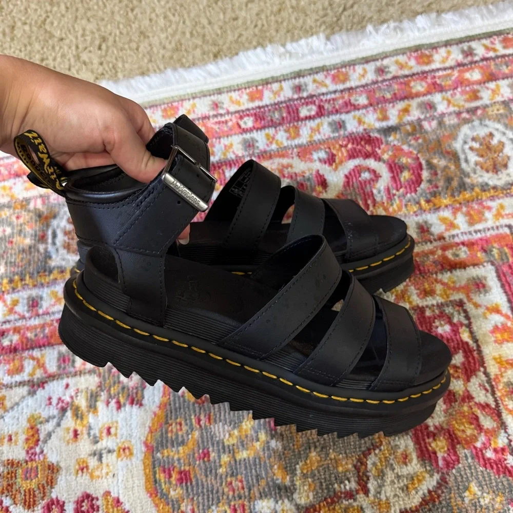 Doc Martens Blaire Black Platform Strappy Sandals - Picture 2 of 6